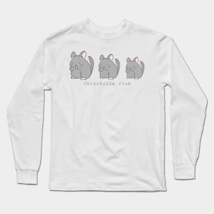 Minimal Chinchilla Club Chinchilla Art Cute Funny Meme Simple Logo Long Sleeve T-Shirt